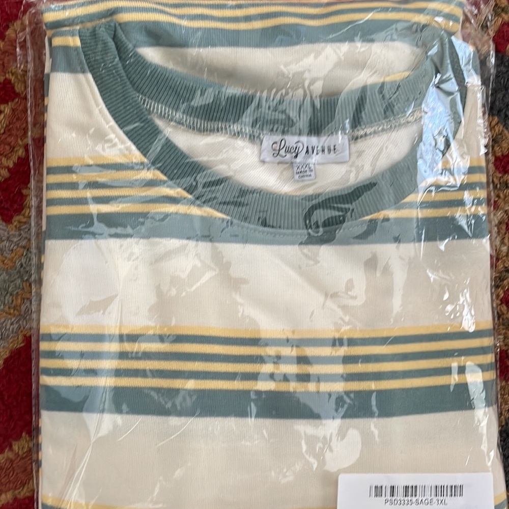 NWT Lucy Avenue striped short sleeve midi dress. XXXL